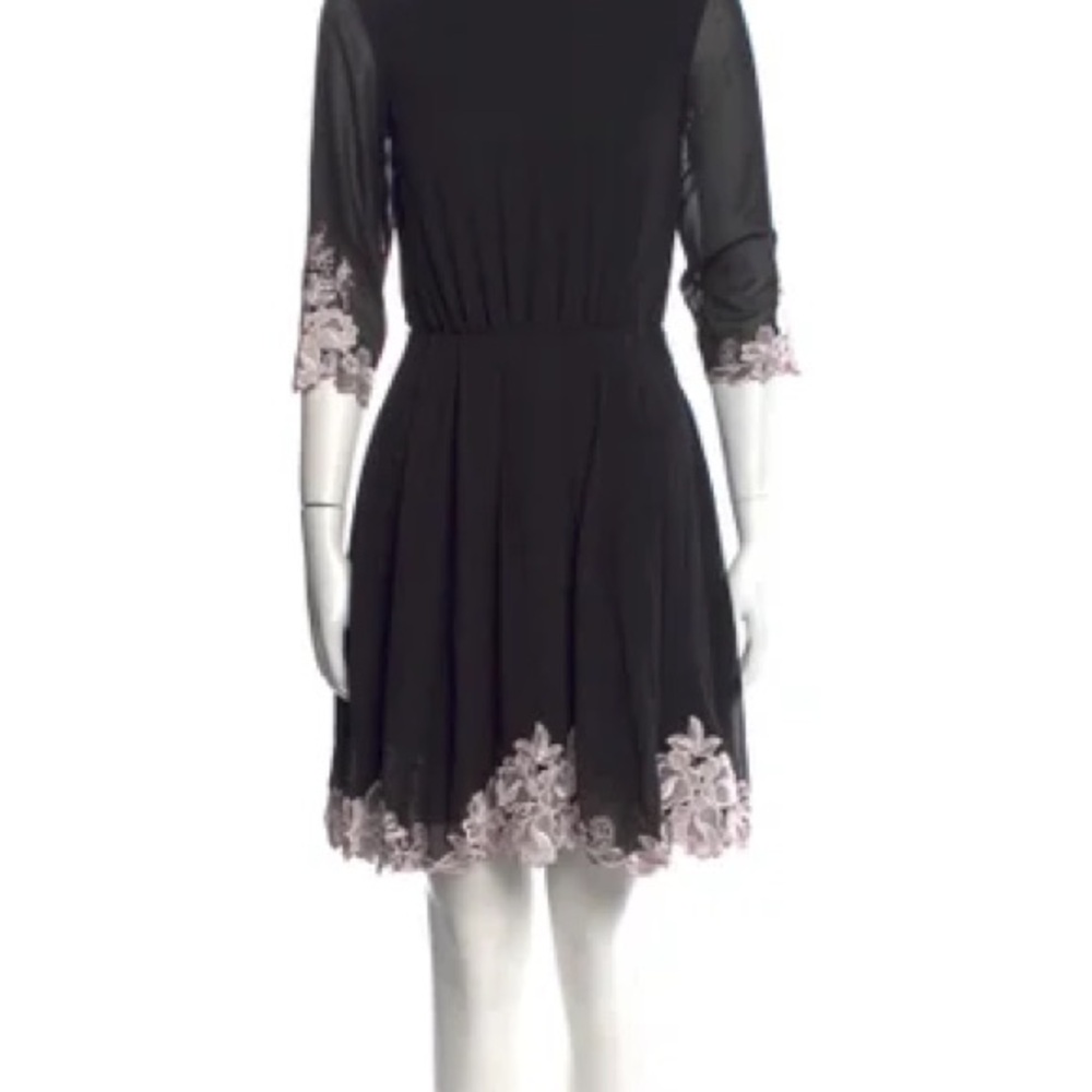 Black Dress with Pink Lace Trim